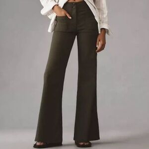 Maeve The Junie Jean High Rise Wide Leg Pants, Green, Size 30 | Anthropologie